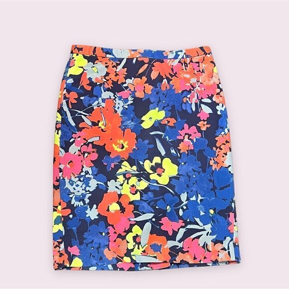 LOFT Multicolor Floral Skirt size 4 - Picture 1 of 7